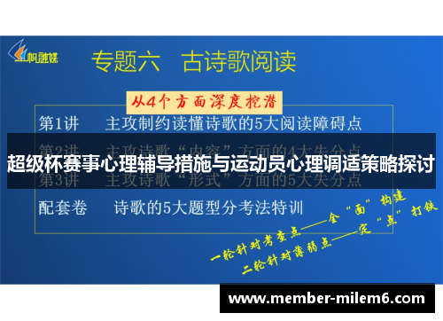 超级杯赛事心理辅导措施与运动员心理调适策略探讨