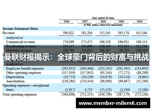 曼联财报揭示：全球豪门背后的财富与挑战